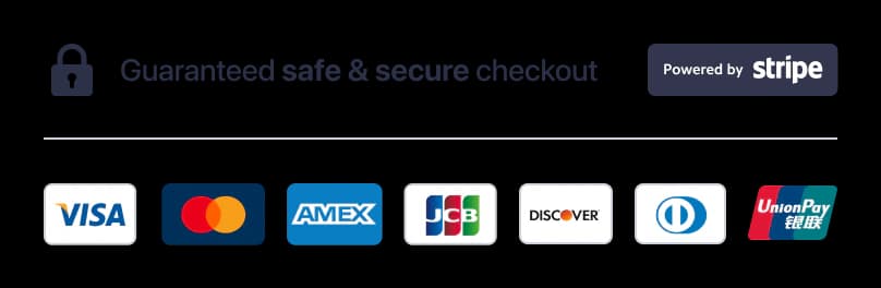 Guaranteed safe & secure checkout